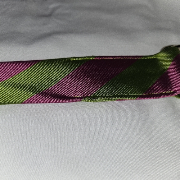 J. Crew Silk Pink Green Belt - Picture 5 of 7